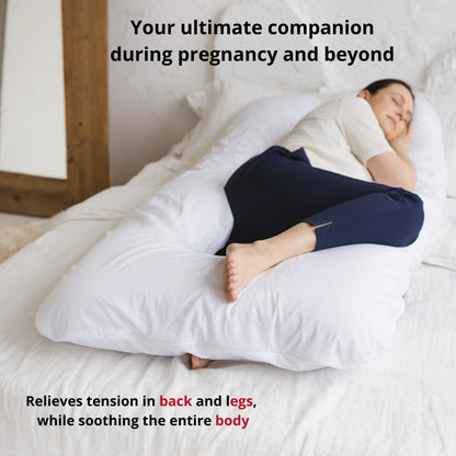 MINICAMP U-Shaped Body Pillow with Organic Cover in White | Kapok or PES Filling