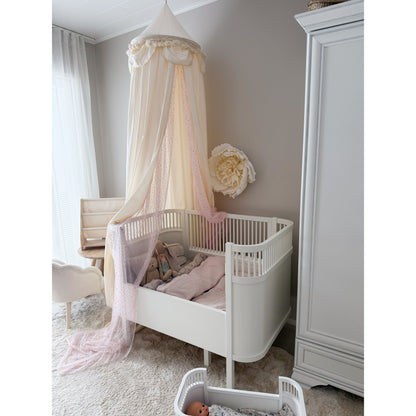 MINICAMP Kids Bed Canopy with Tulle & Tassels in Cream