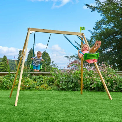 TP Forest Wooden Double Swing Set