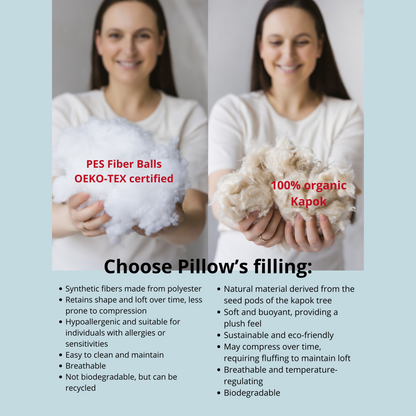 MINICAMP C-Shape Nursing & Pregnancy Pillow with Organic Navy Blue Cover | Kapok or PES Filling