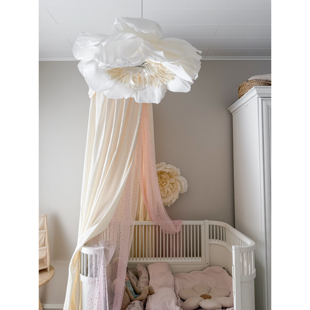 MINICAMP Kids Bed Canopy with Tulle & Tassels in Cream