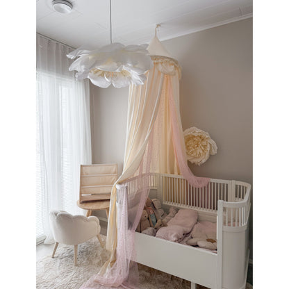 MINICAMP Kids Bed Canopy with Tulle & Tassels in Cream
